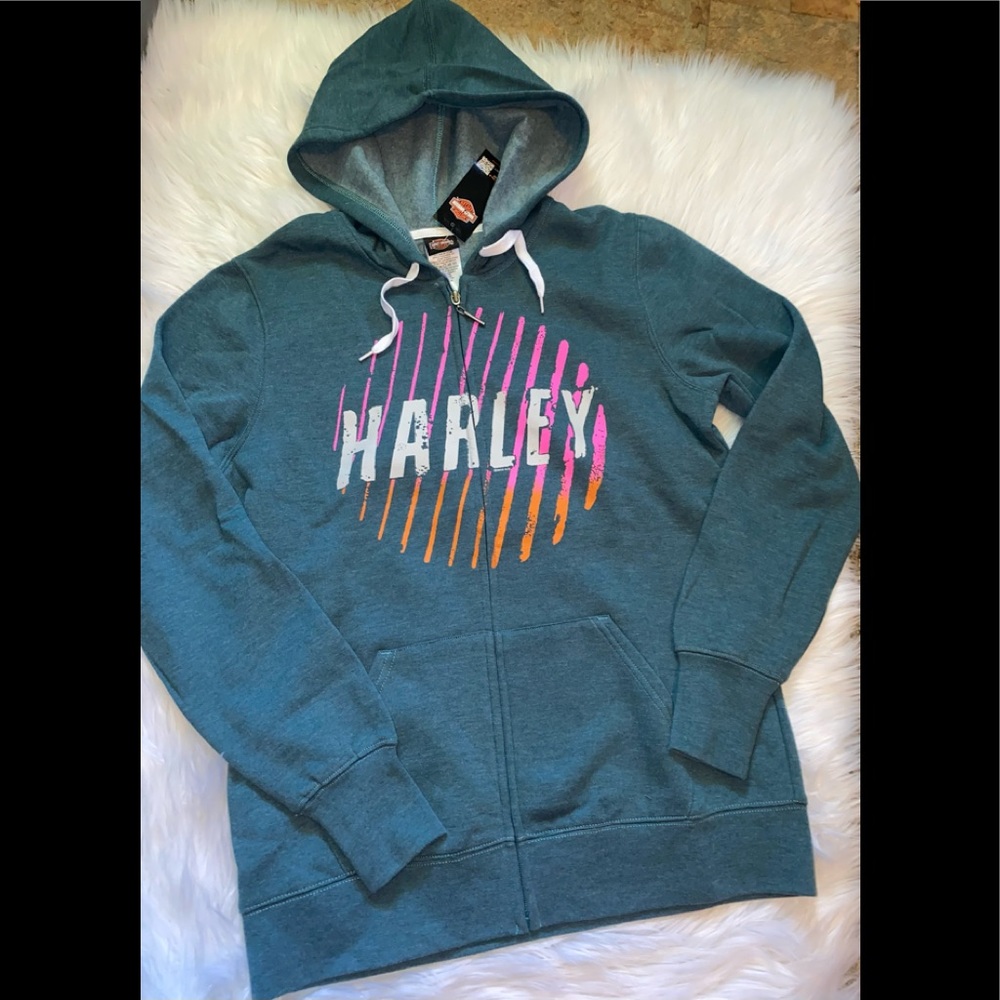 NWT HARLEY DAVIDSON LADIES ZIP UP HOOD- MEDIUM